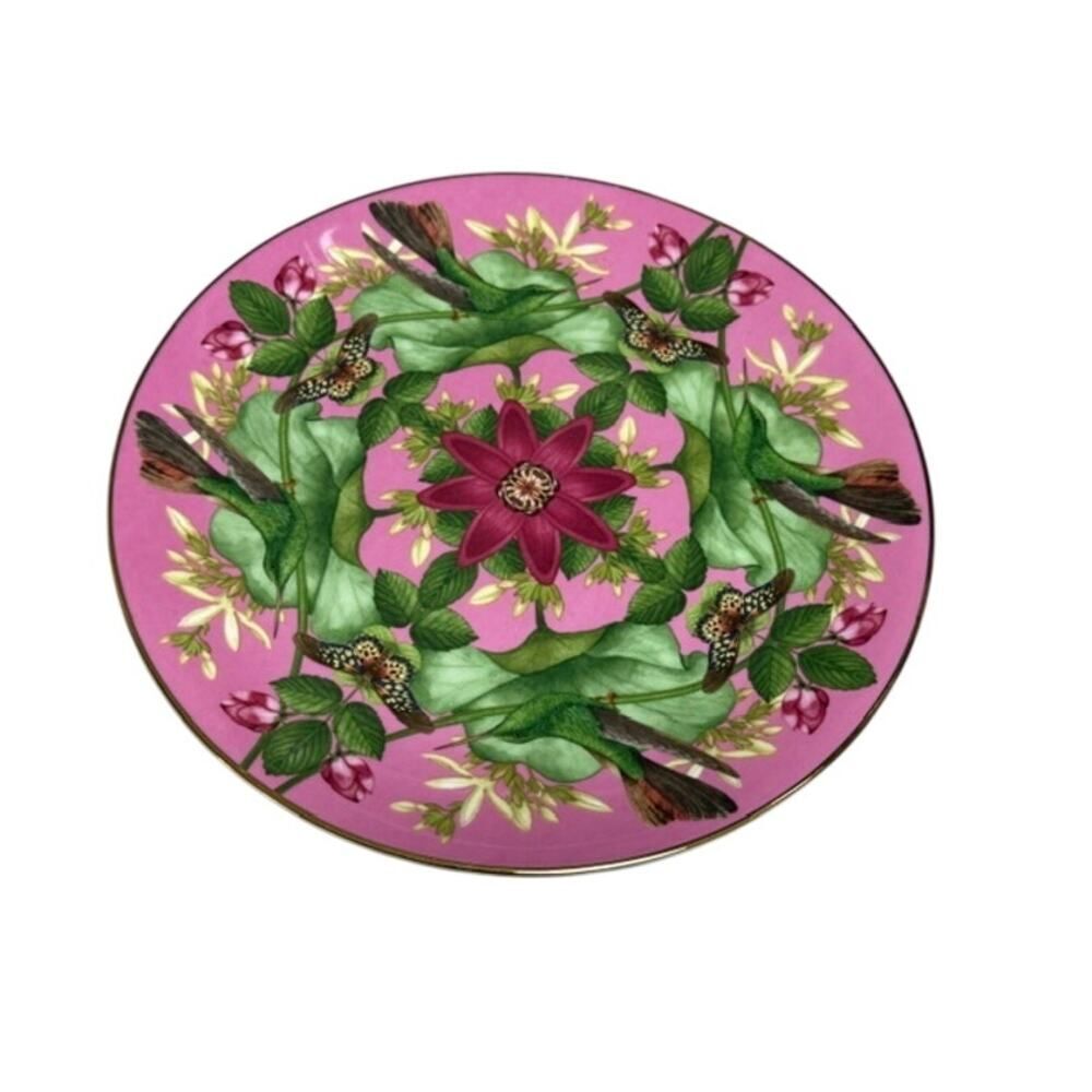 Wedgwood Wanderlust Pink Lotus Plact 8" Flower Butterfly Limited Edition